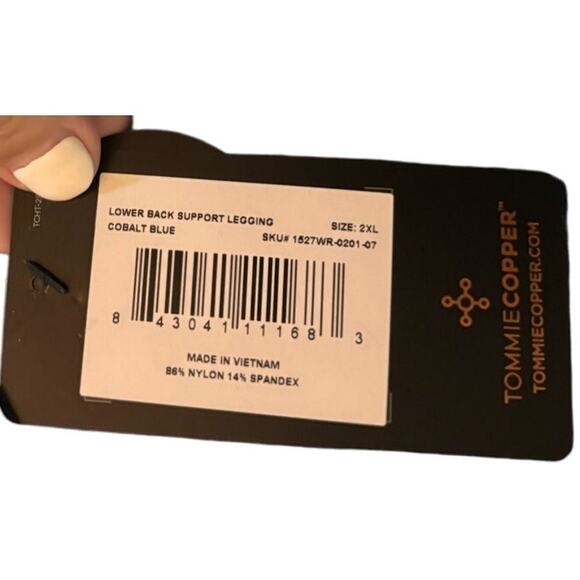 TOMMIE COPPER Women's Lower Back Support Capri Leggings, Cobalt Blue, 2XL, NWT - Picture 5 of 5